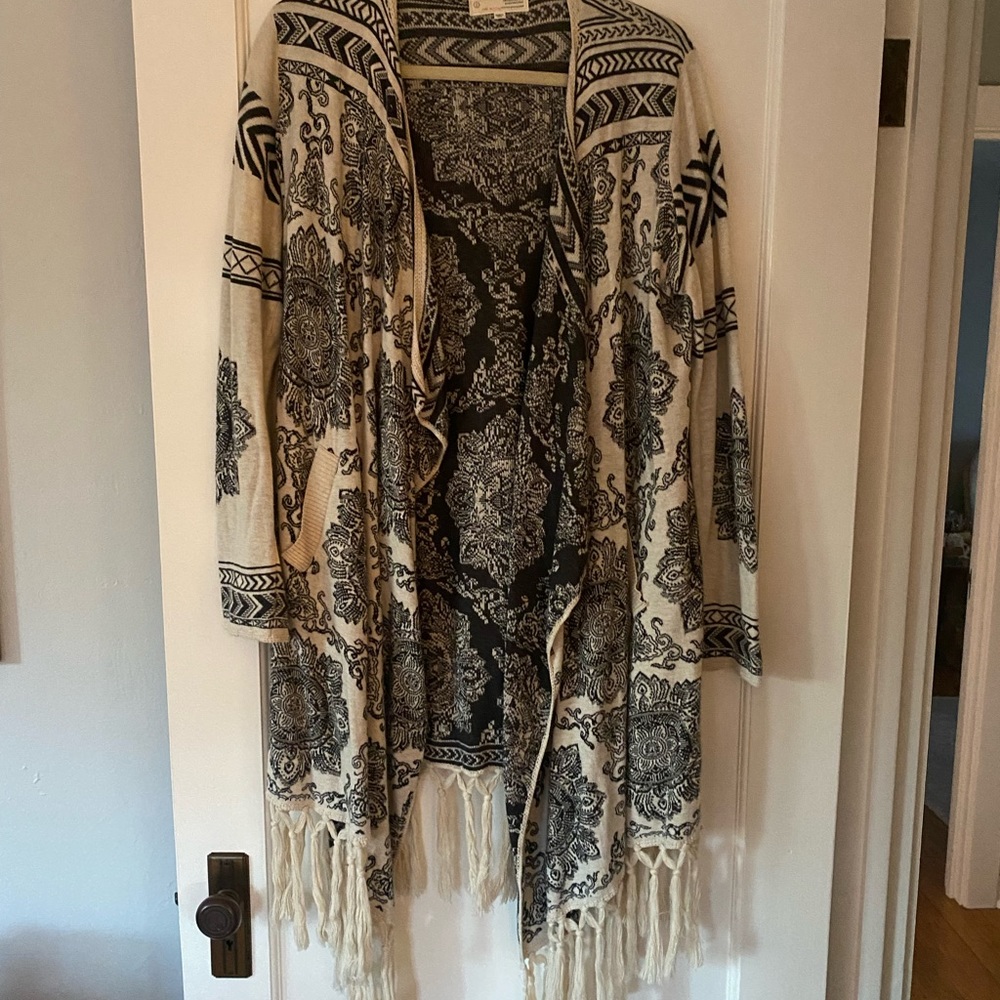 Odd Molly size 2, open front sweater coat with beautiful details
